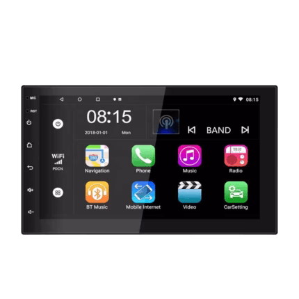 Vista frontal radio android 7 Pulgadas