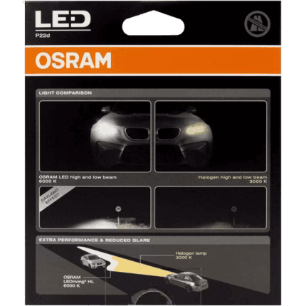 Parte posterior de la caja de los focos Osram LEDriving