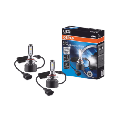 Focos Osram cool blue intense HB3 - HB4 junto a su caja